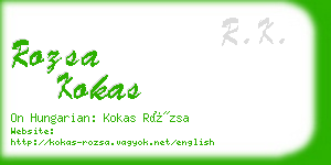 rozsa kokas business card